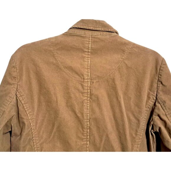 Y2K Lands End Corduroy Blazer Womens Size 12 Tan Jacket - Picture 9 of 13